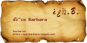Ács Barbara névjegykártya