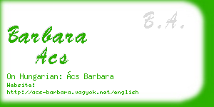 barbara acs business card