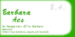 barbara acs business card